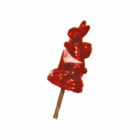 Hase mit Stiel rot 6,5 cm | Artikelnummer: FL013R