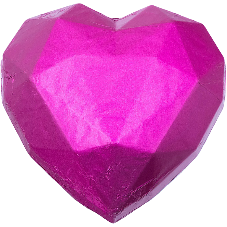Brillantherz Stanniol rot/rosa/pink 6,5x6,5 cm | Artikelnummer: FS10084
