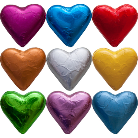 Herz Stanniol bunt 3x4 cm | Artikelnummer: FS18S