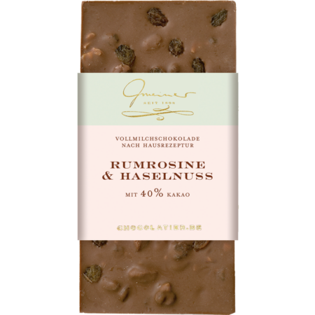Edel-Vollmilch 40% - Rumrosine & Haselnuss | Artikelnummer: GM11205