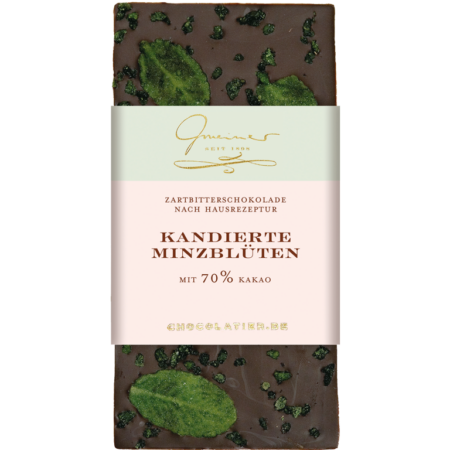 Edel-Zartbitter 70% - kandierte Minzblätter | Artikelnummer: GM11206