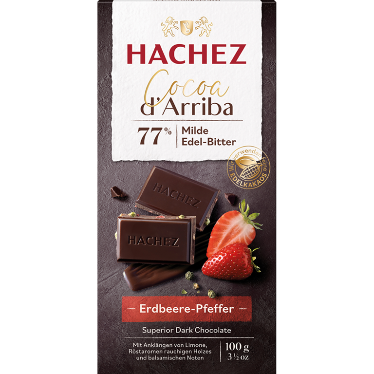 Cocoa d'Arriba 77% - Erdbeere-Pfeffer | Artikelnummer: HA021358