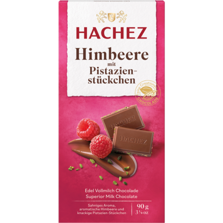 Hachez Himbeere mit Pistazienstückchen | Artikelnummer: HA366700