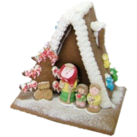 Lebkuchenhaus mit Zuckerfiguren | Artikelnummer: WO9712