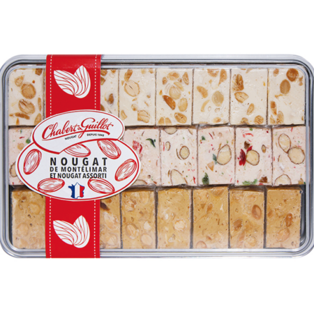 Geschenkdose Nougat de Montélimar, Nougat Café, Nougat Fruits Confits | Artikelnummer: CG40104610