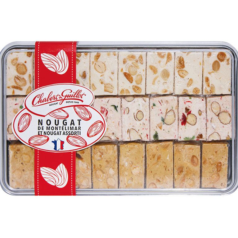 Geschenkdose Nougat de Montélimar, Nougat Café, Nougat Fruits Confits | Artikelnummer: CG40104610