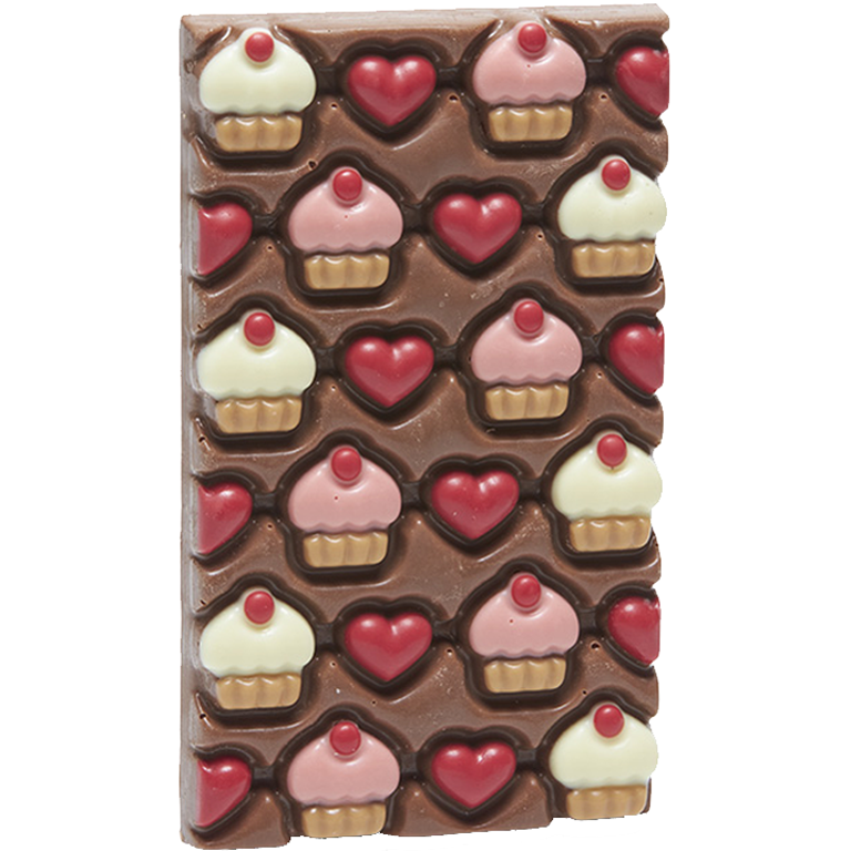 Schokoladentafel ''Herzen & Cupcakes'' | Artikelnummer: HC2410