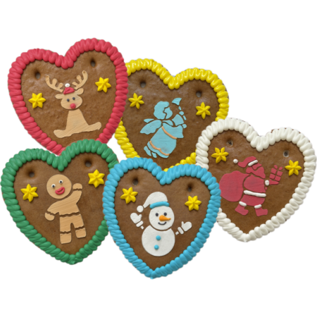 Lebkuchenherz mit Weihnachtsmotiven | Artikelnummer: WO9165
