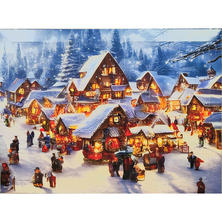 Adventskalender leer - Motiv "Weihnachtsmarkt" | Artikelnummer: ZK45001