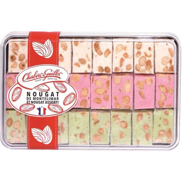 Geschenkdose Nougat de Montélimar, Nougat Pistache, Nougat Framboise | Artikelnummer: CG40104510