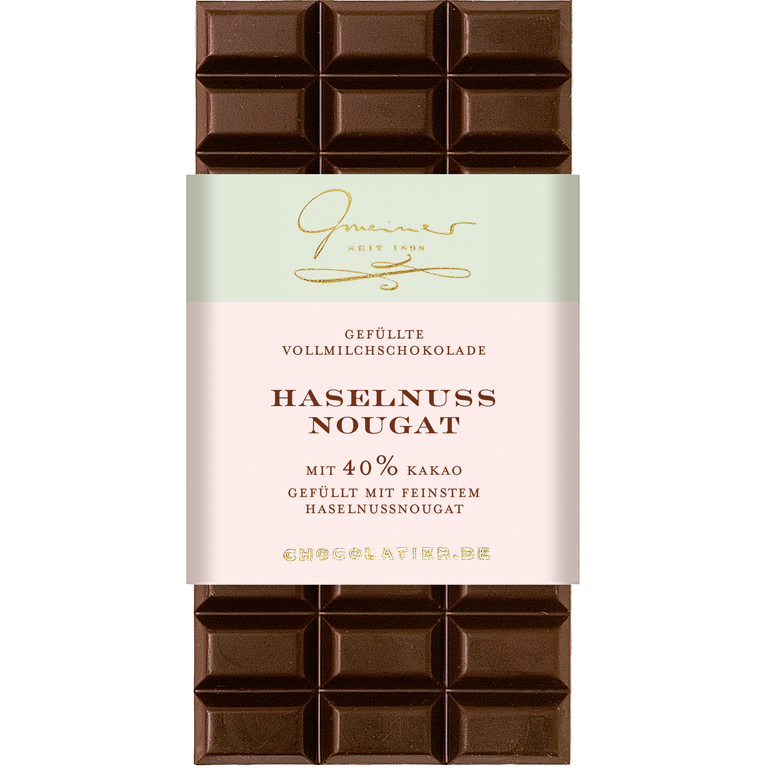 Gmeiner Edel-Vollmilch 40% - Haselnussnougat | Artikelnummer: GM11280
