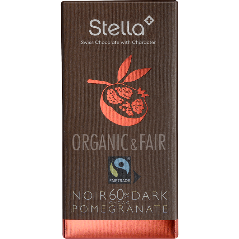 Chocolat Stella Bio&Fair - NOIR 60% with Pomegranate* | Artikelnummer: SE33209