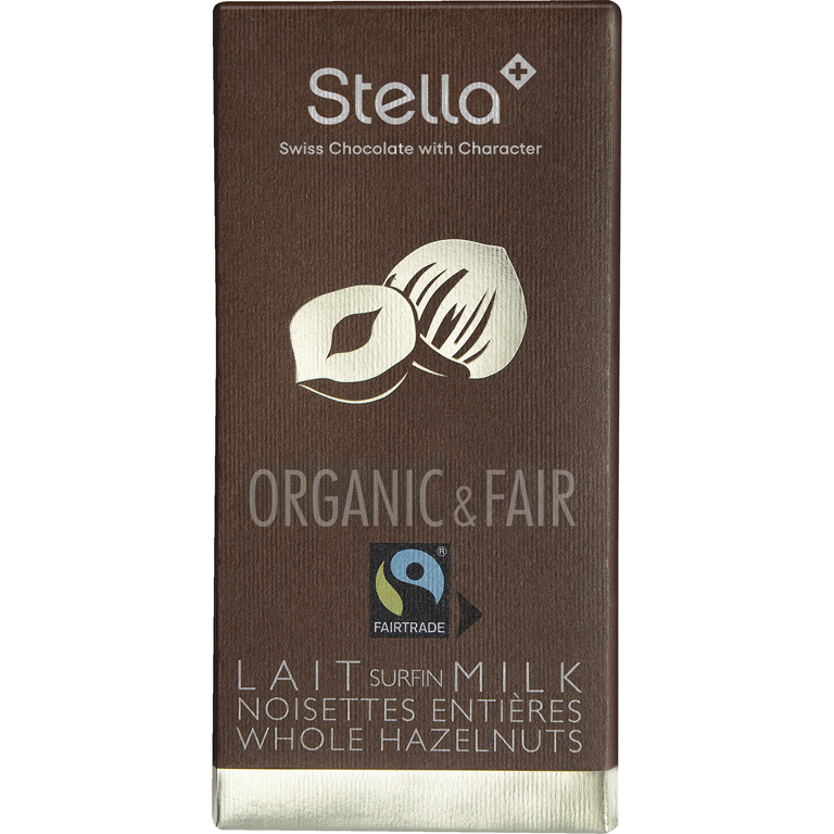 Chocolat Stella Bio&Fair - LAIT with Whole Hazelnuts* | Artikelnummer: SE33210